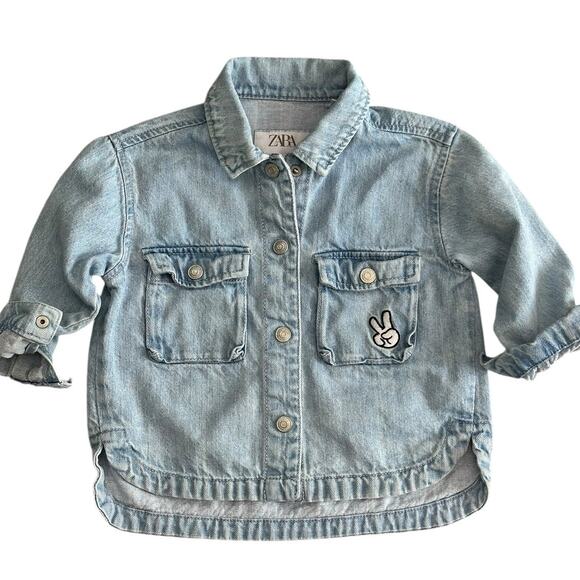 ZARA X DISNEY BABY Minnie Mouse Denim Jacket Size 18-24m - Picture 2 of 6